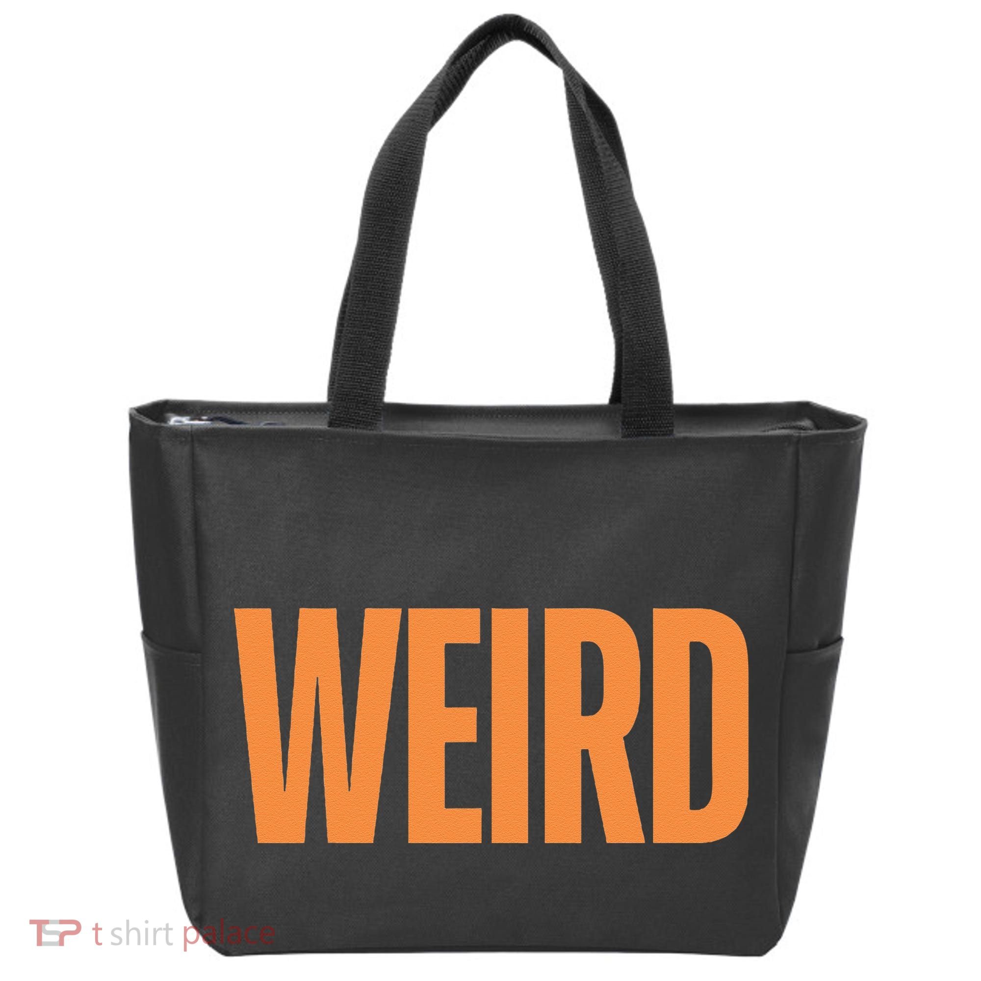 Weird Orange Text Single Word Tote Bag
