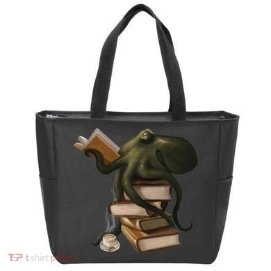 Wellread Octopus Tote Bag