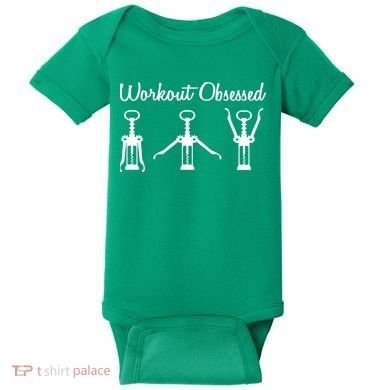 Workout Obsessed Wine Lover Baby Bodysuit