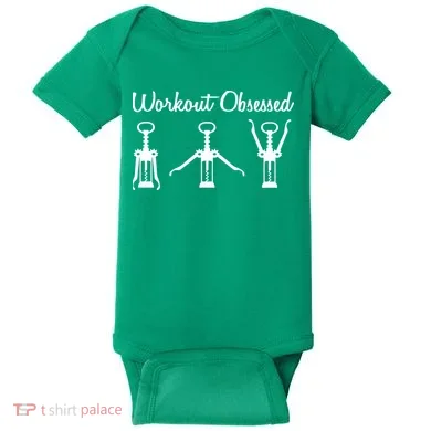 Workout Obsessed Wine Lover Baby Bodysuit