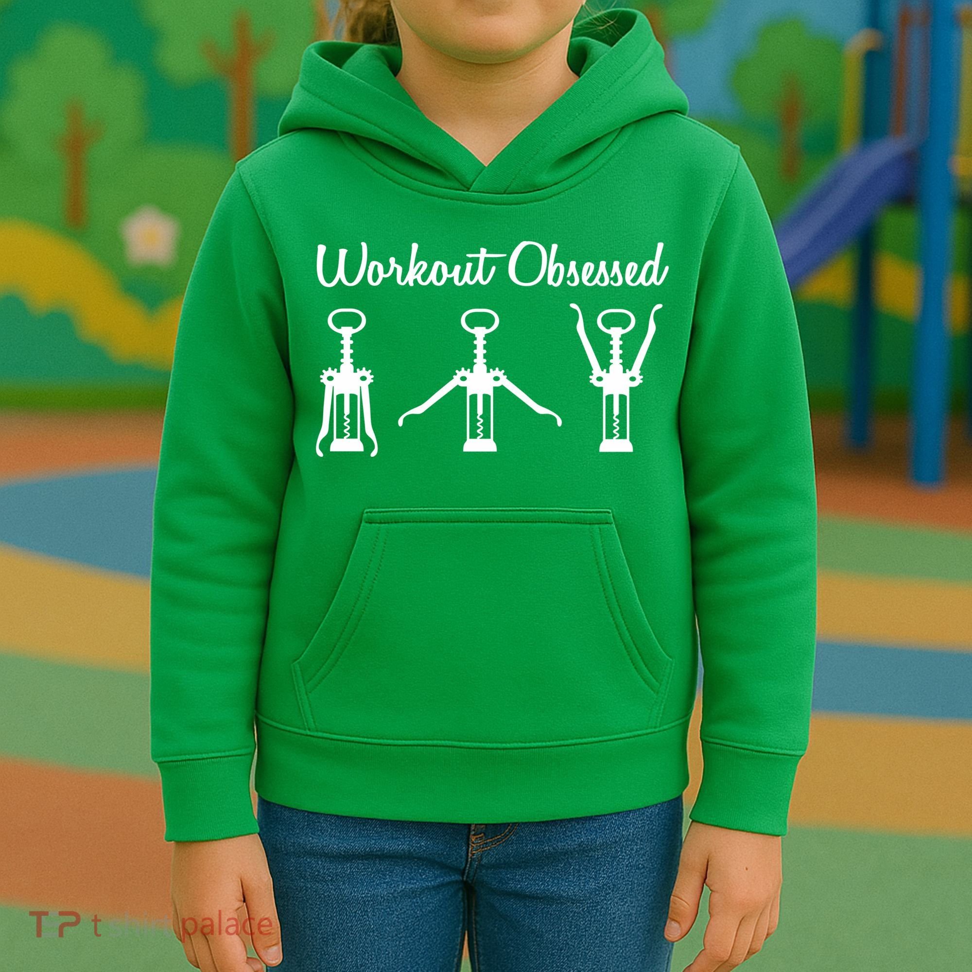 Workout Obsessed Wine Lover Kids Hoodie