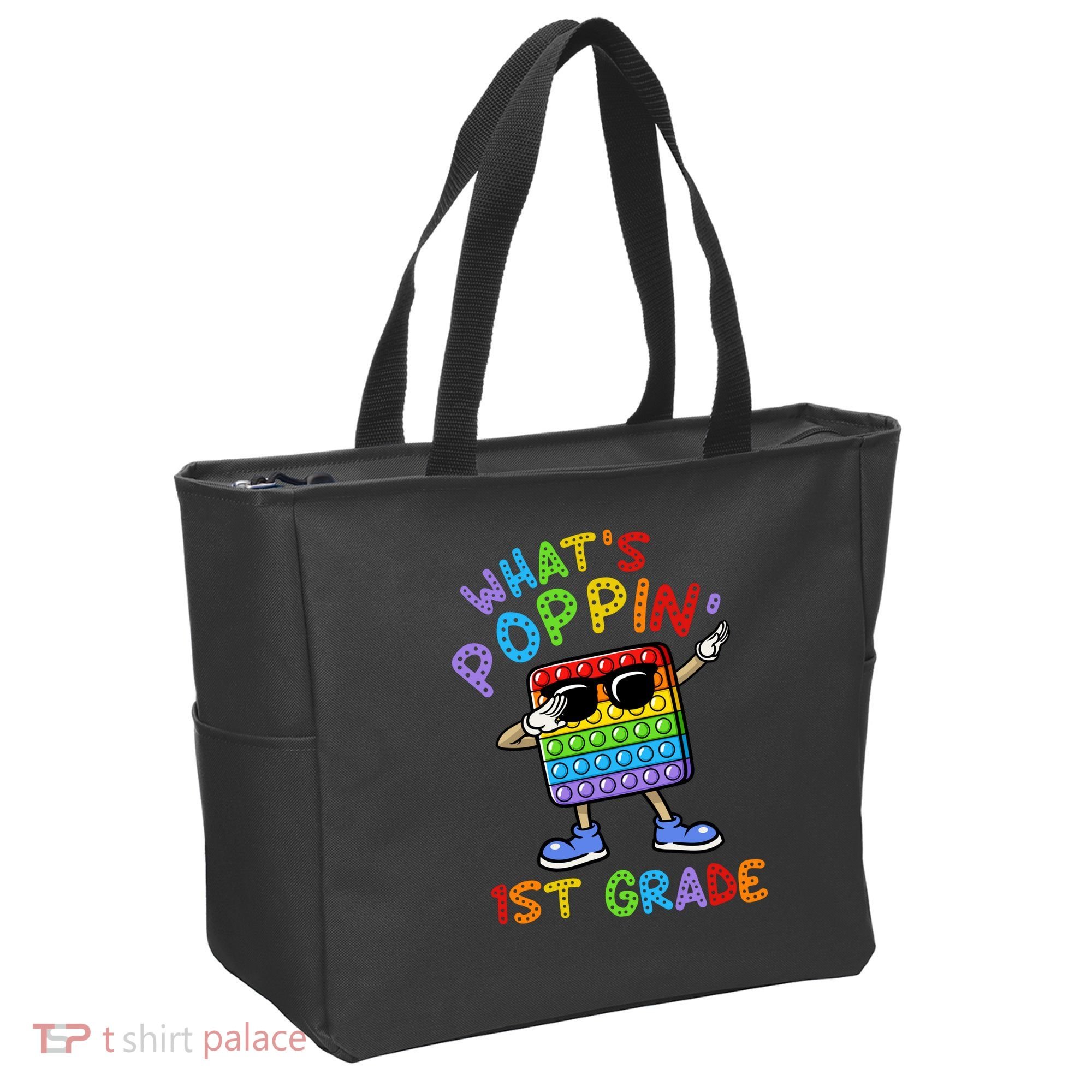 Whats Poppin 1st Grade Back To School Tote Bag