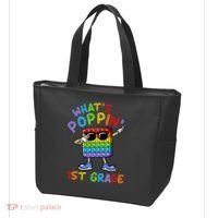 Whats Poppin 1st Grade Back To School Tote Bag thumb 3