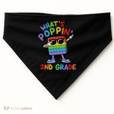 Whats Poppin 2nd Grade Back To School USA-Made Doggie Bandana
