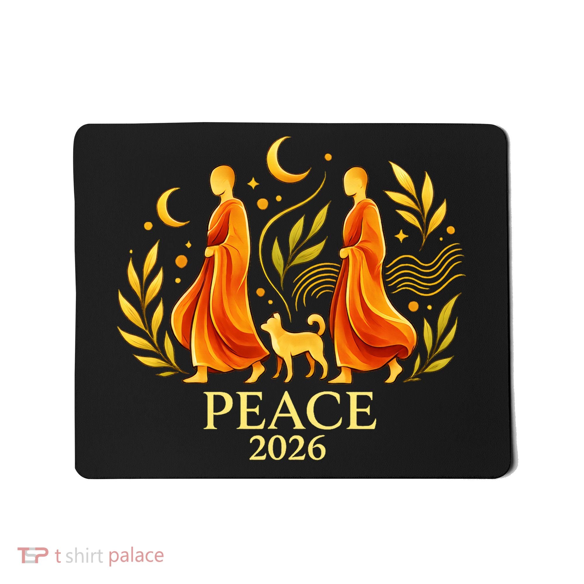 Walk Peace 2026 World Peace Monks Aloka Dog Spiritual Mousepad