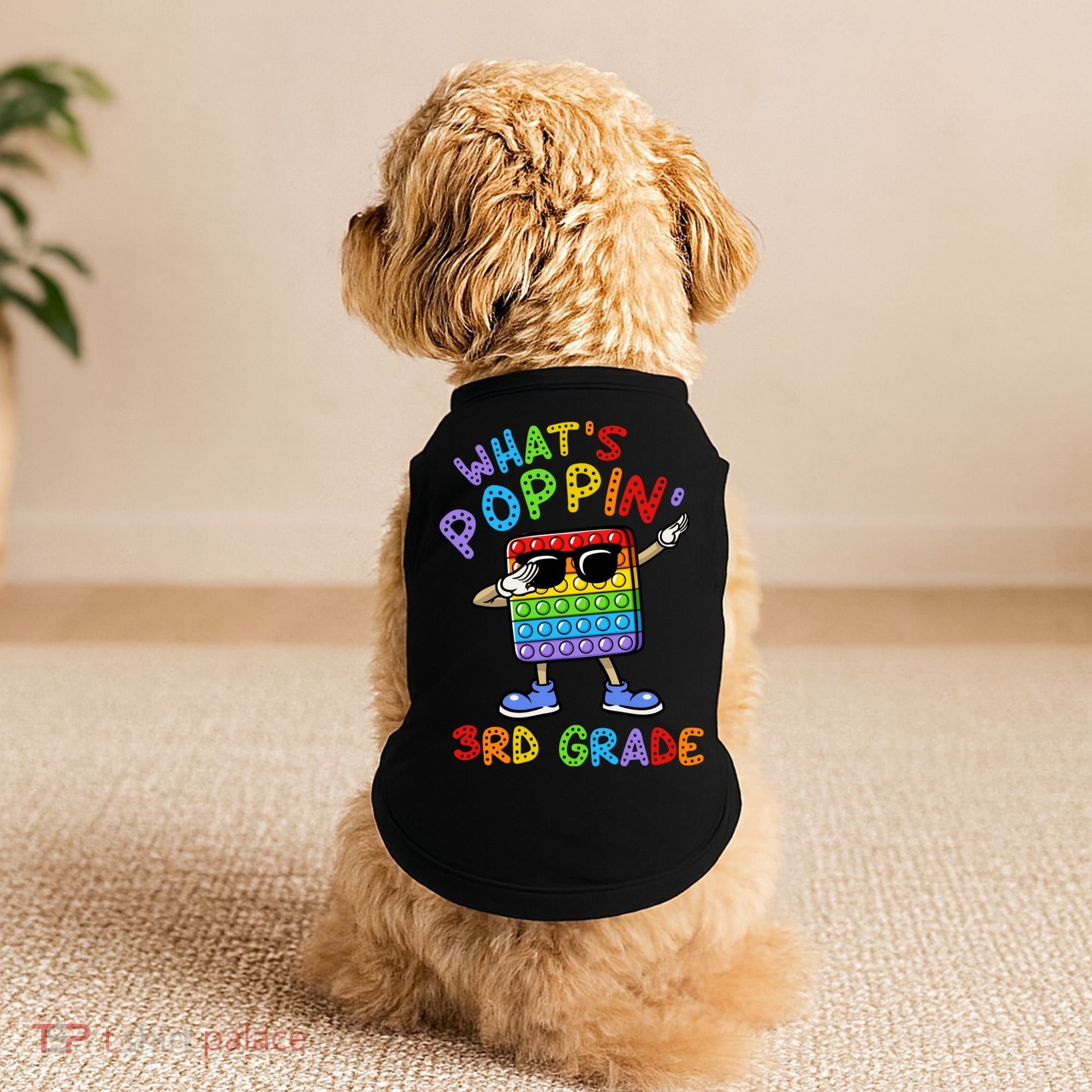 Whats Poppin 3rd Grade Back To School Doggie Tank