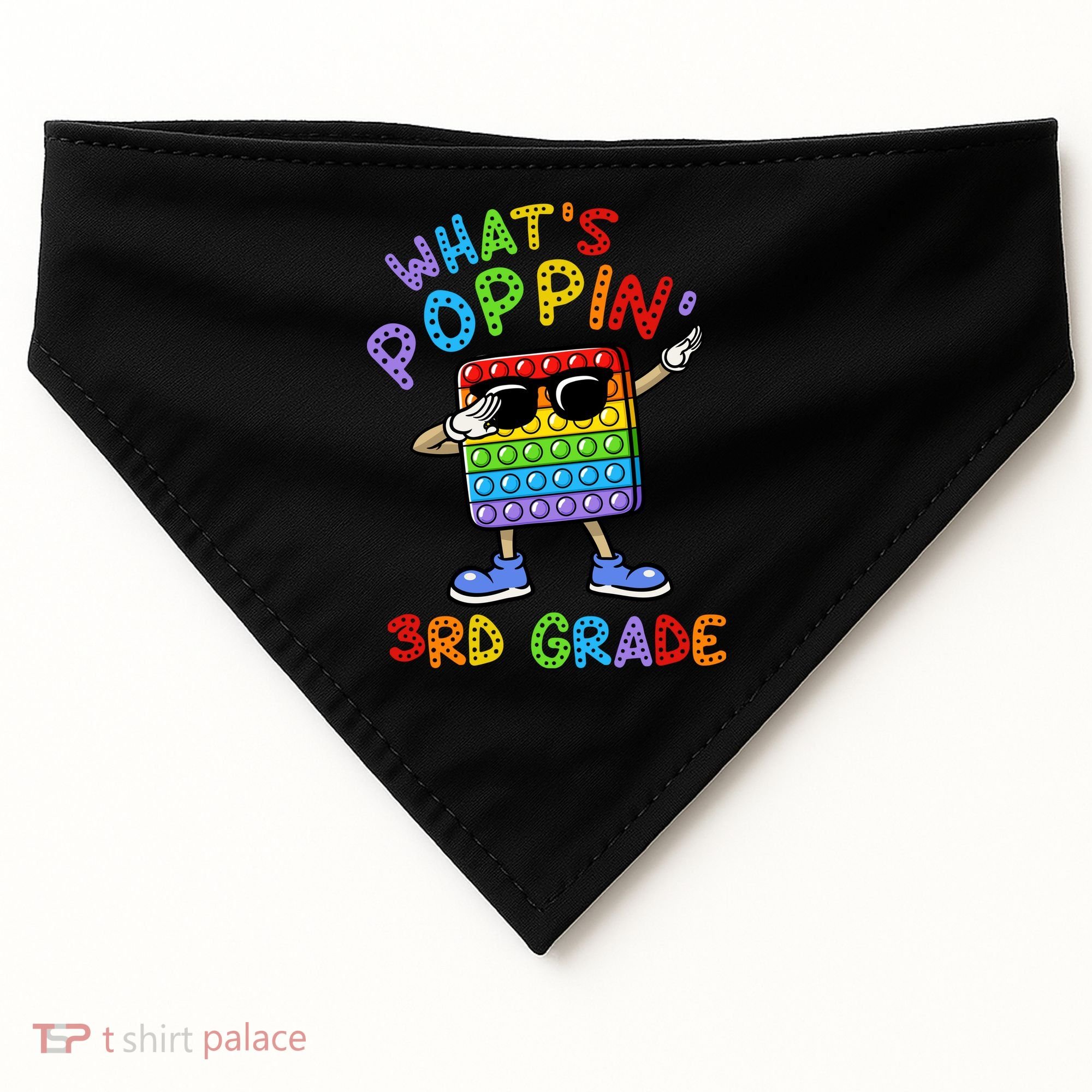 Whats Poppin 3rd Grade Back To School USA-Made Doggie Bandana