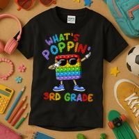 Whats Poppin 3rd Grade Back To School Kids T-Shirt thumb 3