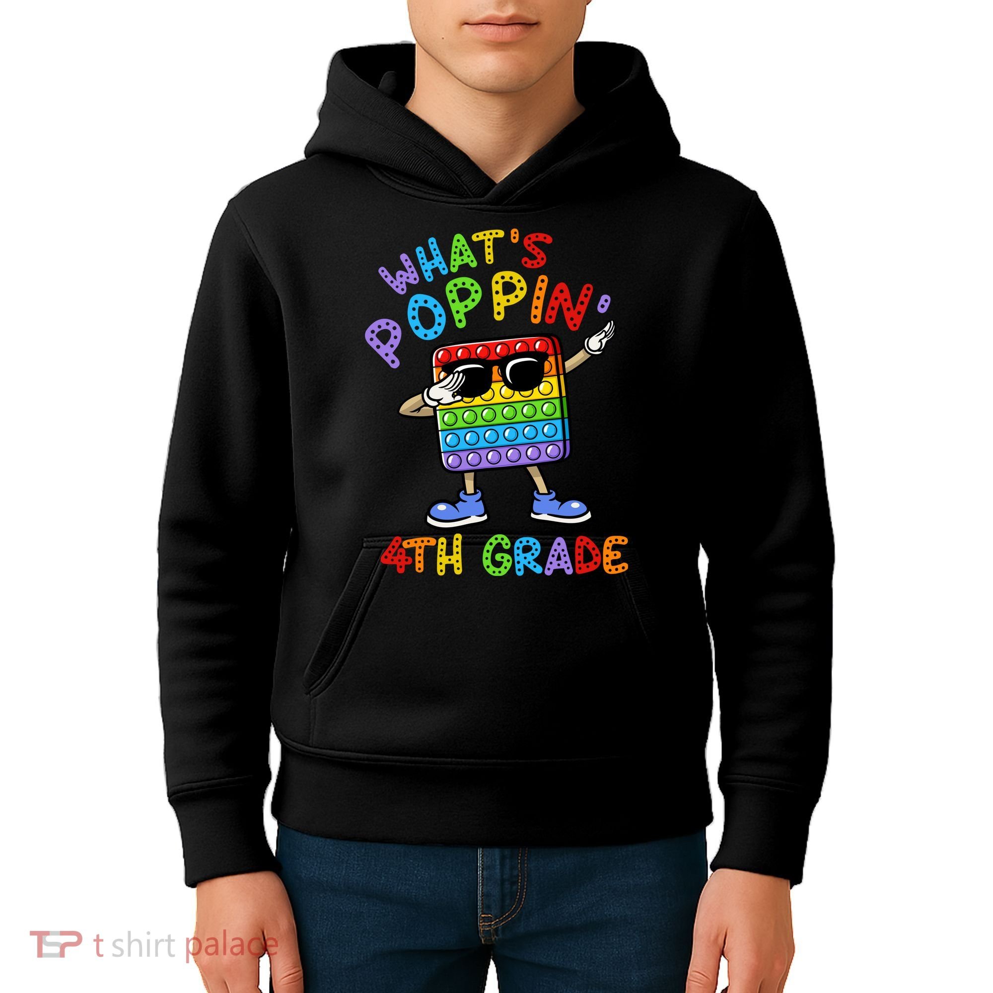 Whats Poppin 4th Grade Back To School Kids Hoodie