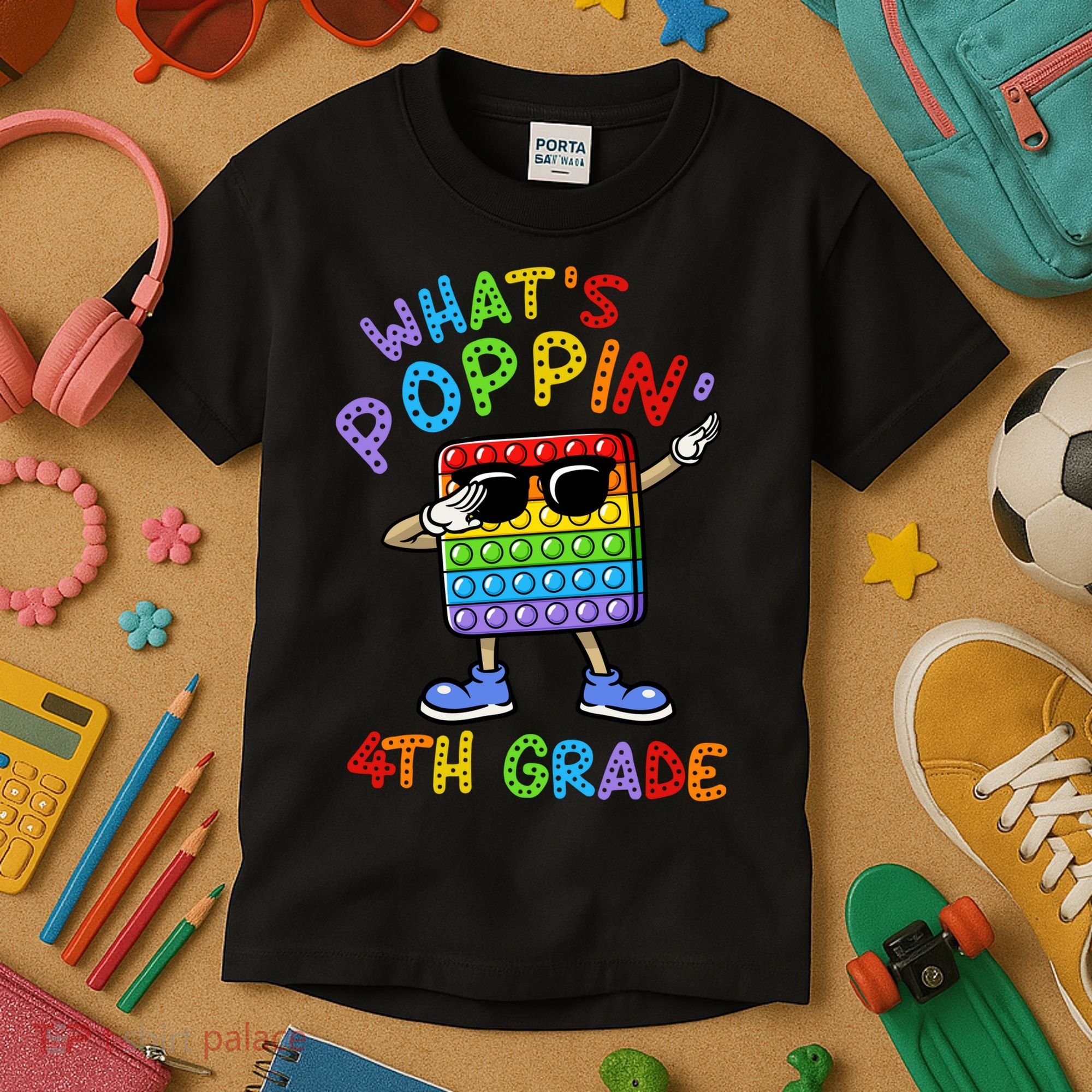 Whats Poppin 4th Grade Back To School Kids T-Shirt