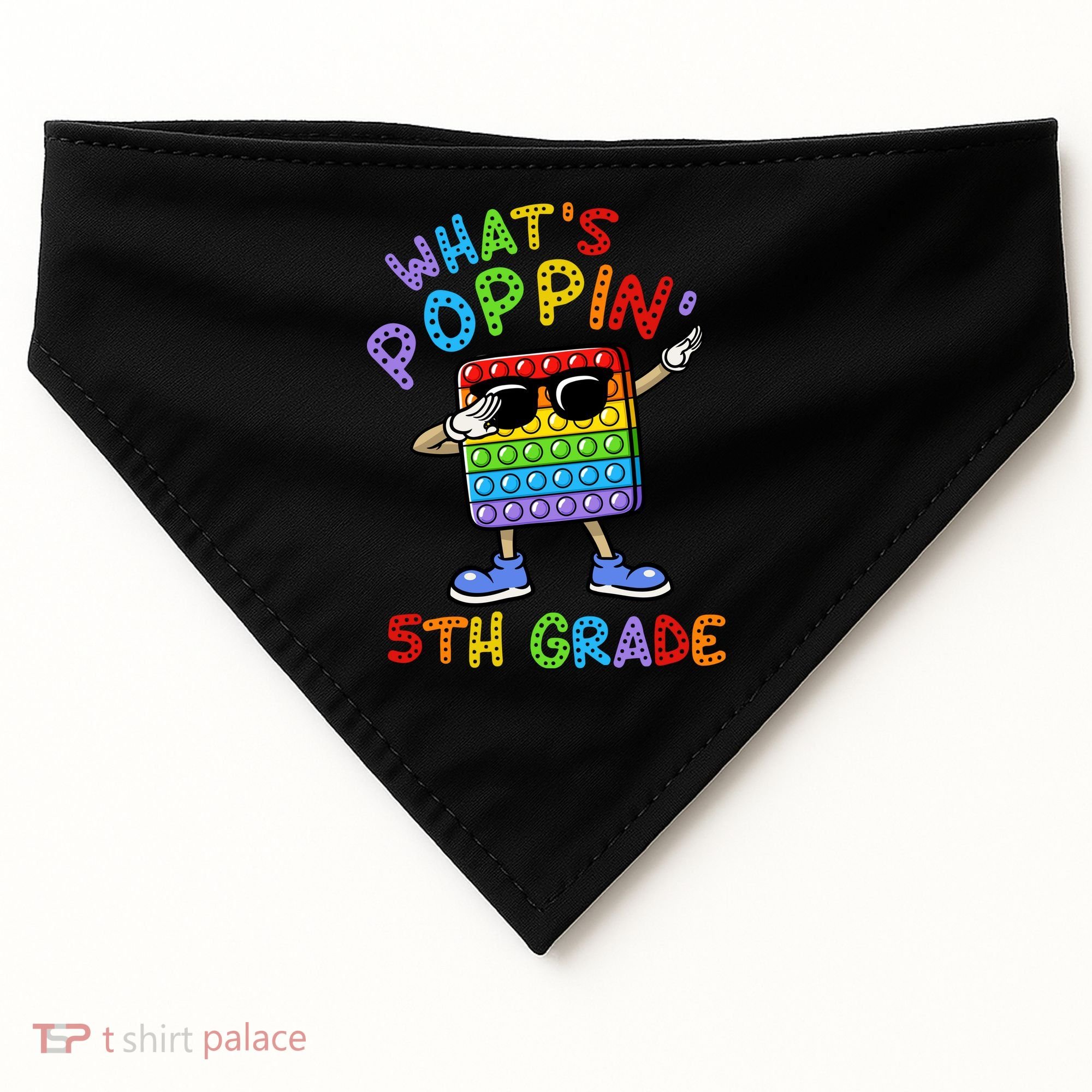 Whats Poppin 5th Grade Back To School USA-Made Doggie Bandana