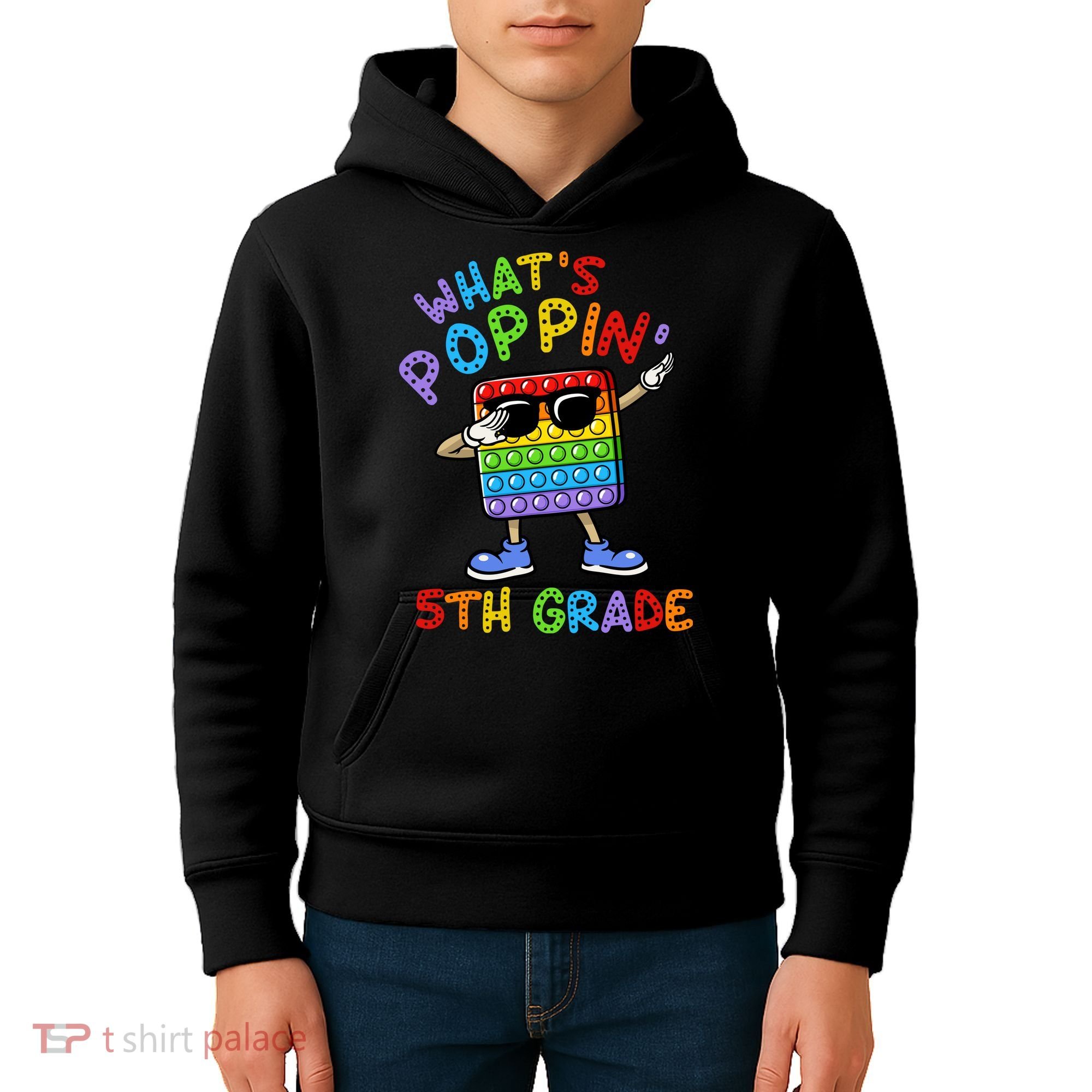 Whats Poppin 5th Grade Back To School Kids Hoodie