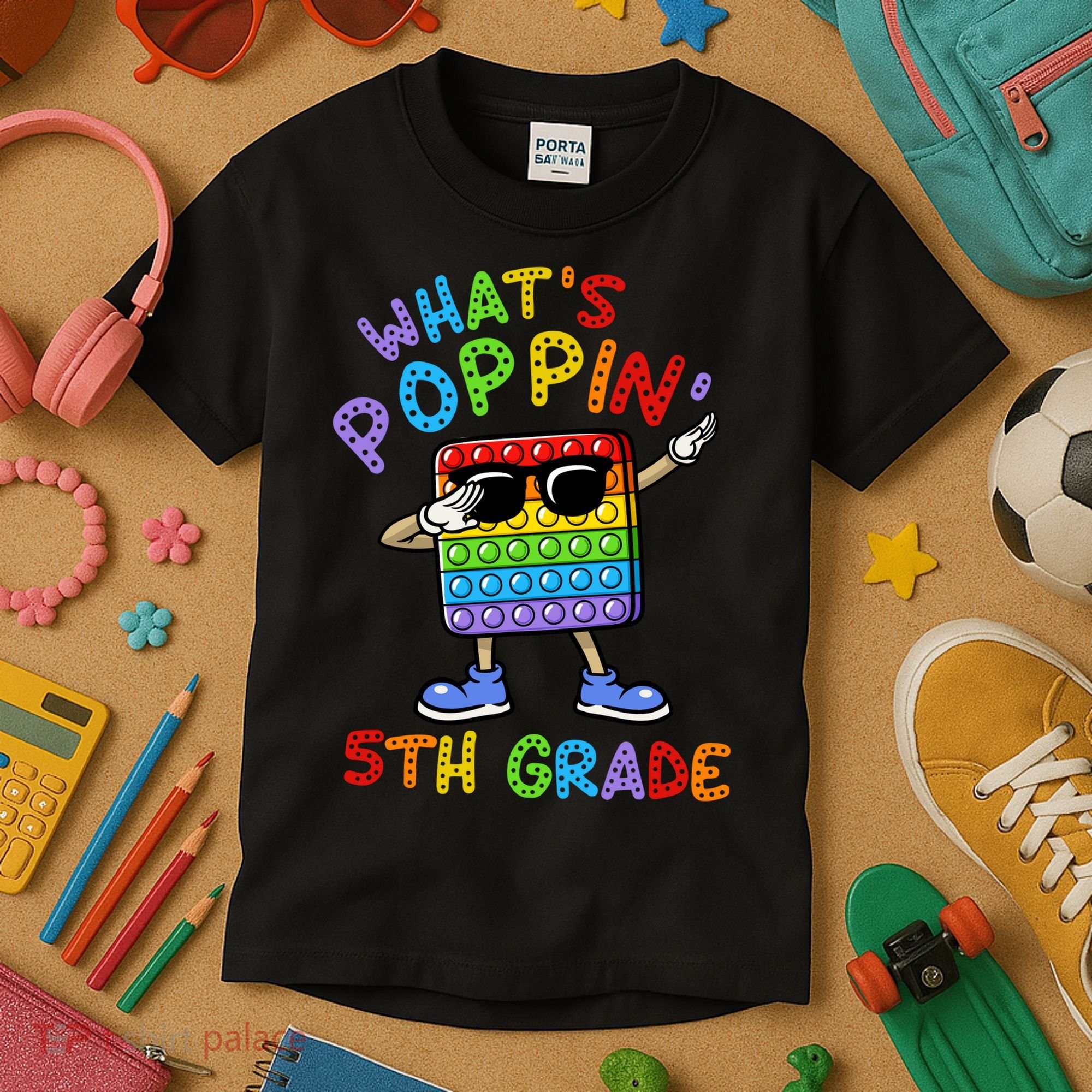 Whats Poppin 5th Grade Back To School Kids T-Shirt