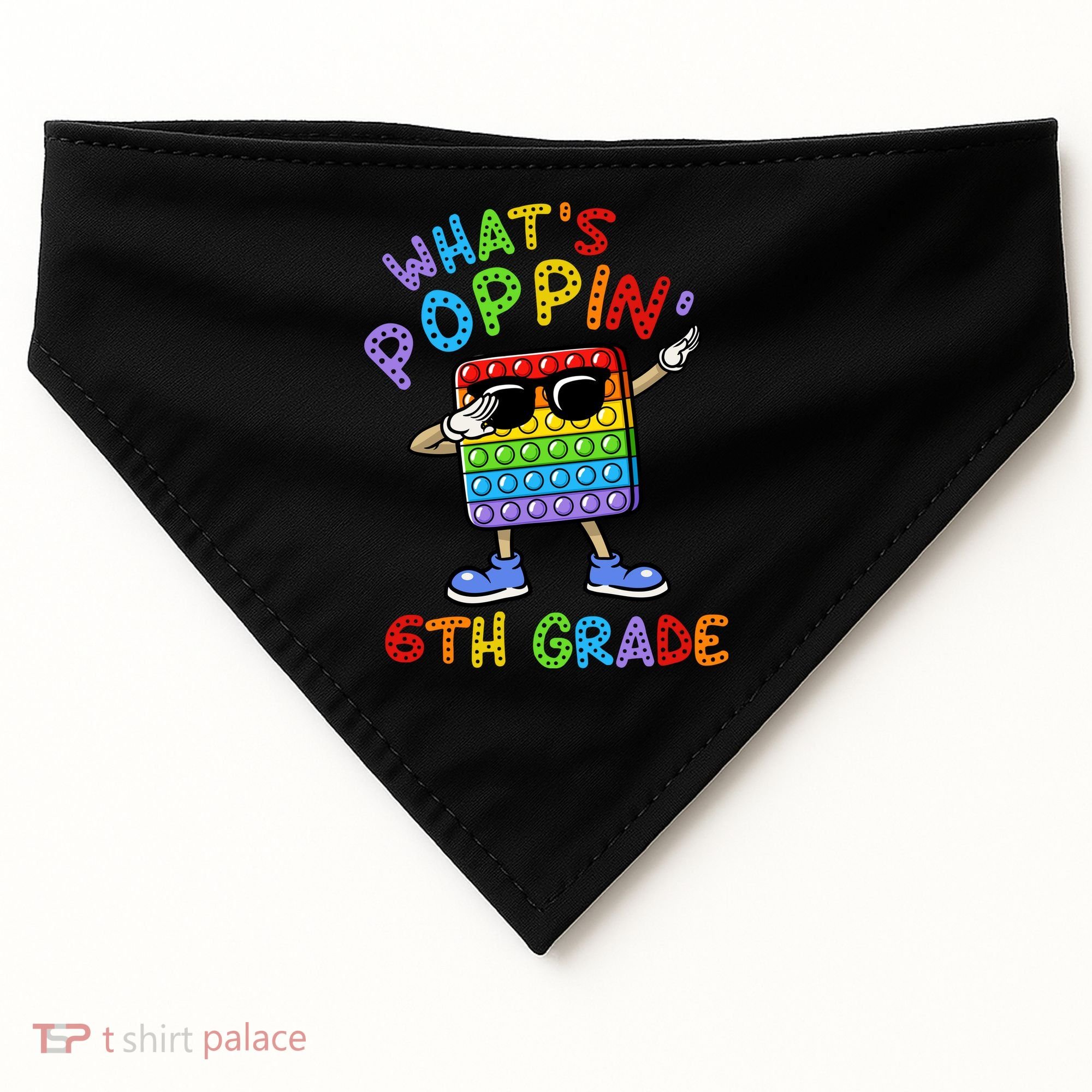 Whats Poppin 6th Grade Back To School USA-Made Doggie Bandana