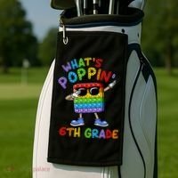 Whats Poppin 6th Grade Back To School Golf Towel thumb 2