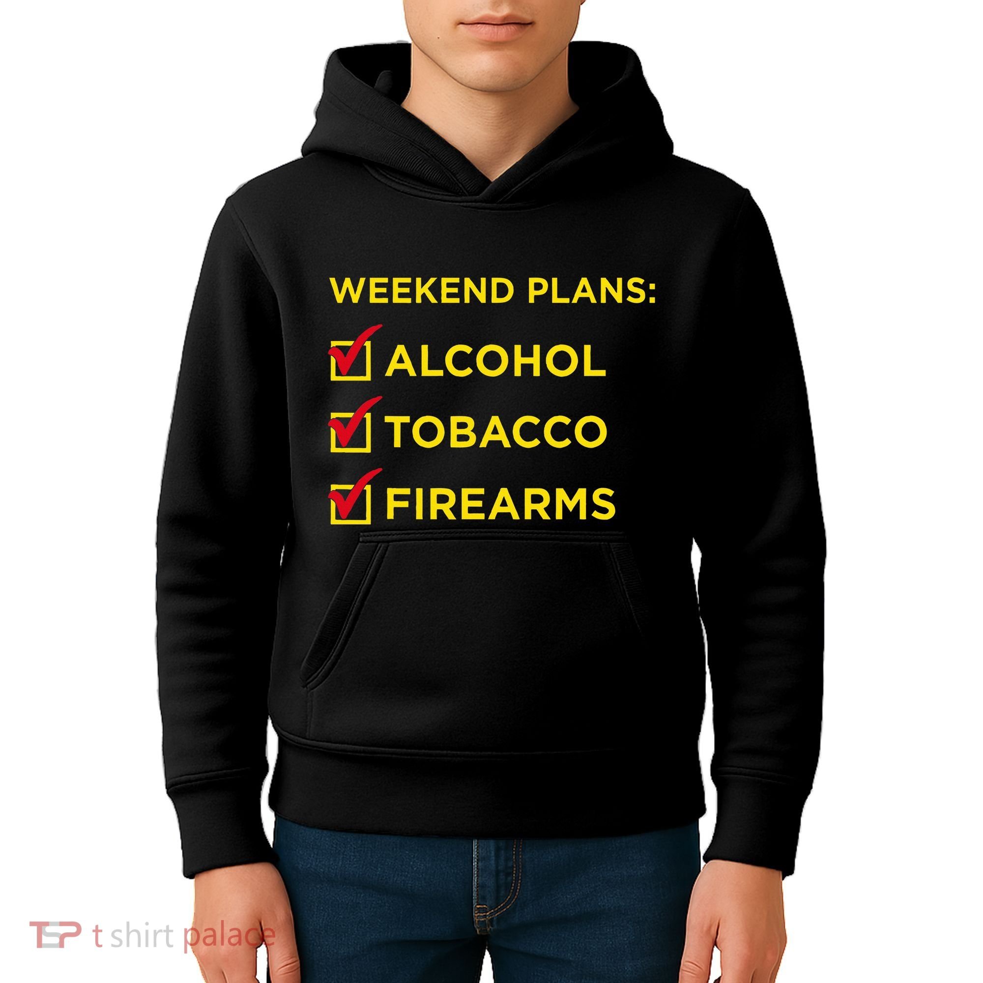 Weekend Plans Alcohol Tobacco Firearms Kids Hoodie