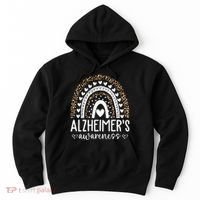 Wear Purple Alzheimers Awareness Leopard Rainbow Hoodie thumb 0