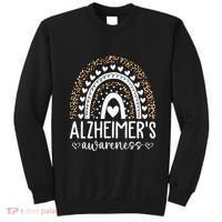 Wear Purple Alzheimers Awareness Leopard Rainbow Sweatshirt thumb 0