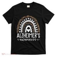 Wear Purple Alzheimers Awareness Leopard Rainbow T-Shirt thumb 0