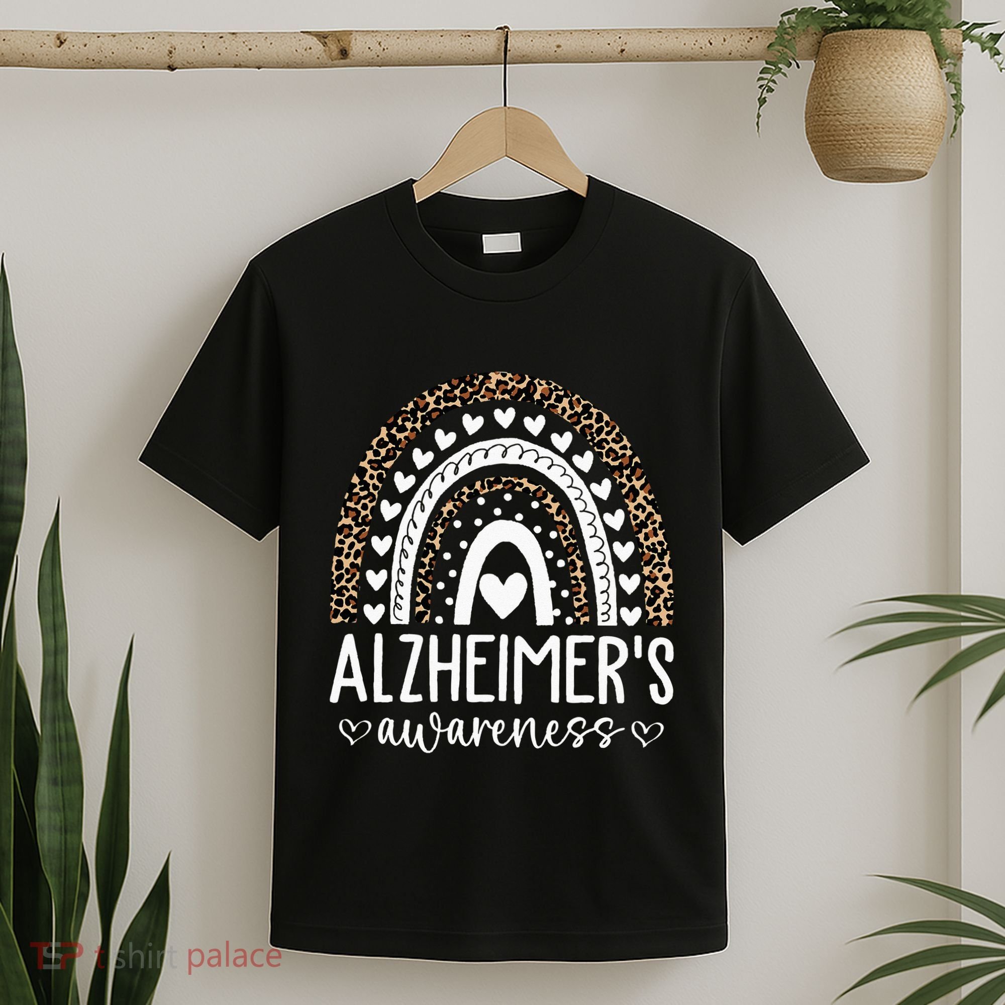 Wear Purple Alzheimers Awareness Leopard Rainbow T-Shirt