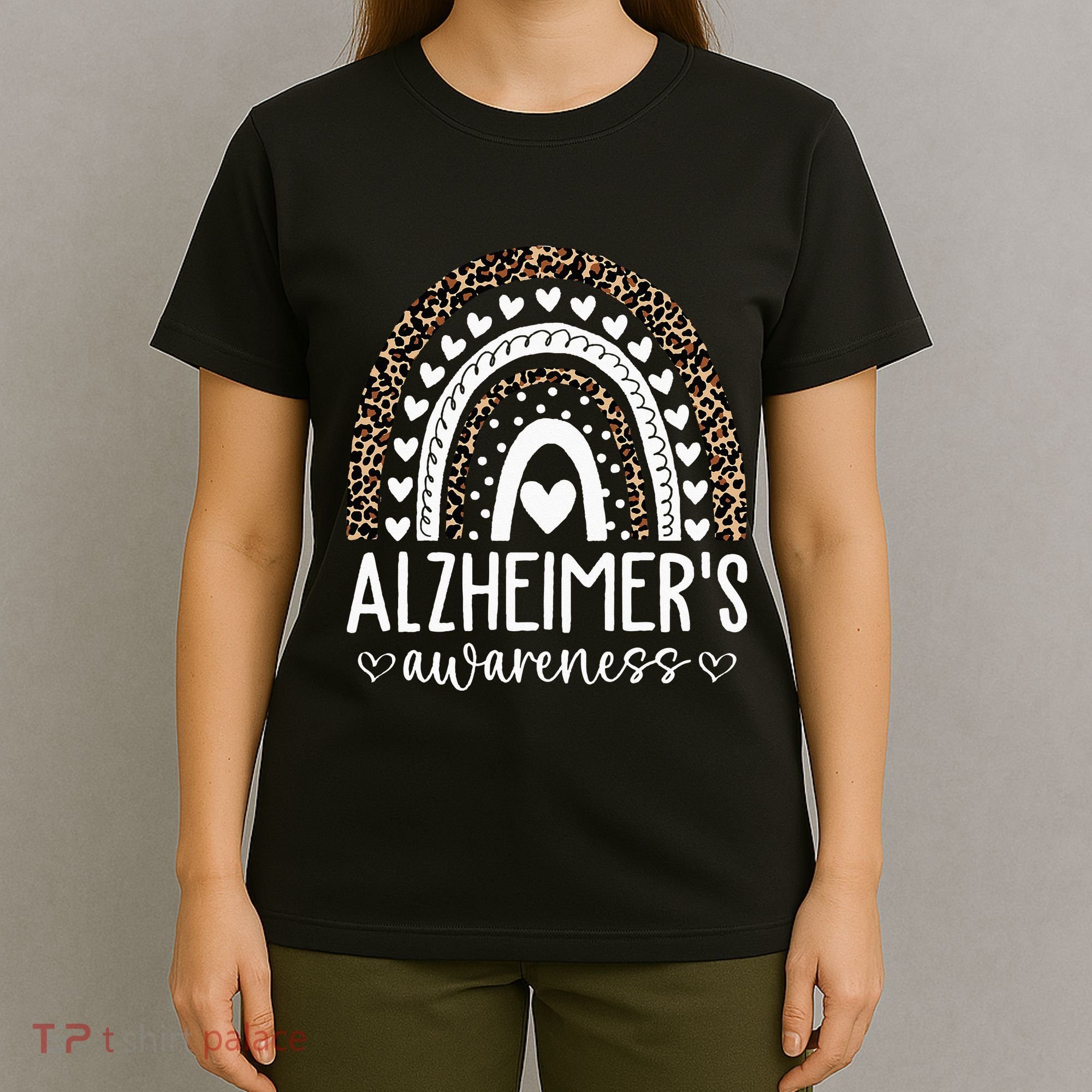 Wear Purple Alzheimers Awareness Leopard Rainbow T-Shirt
