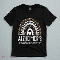 Wear Purple Alzheimers Awareness Leopard Rainbow T-Shirt thumb 5