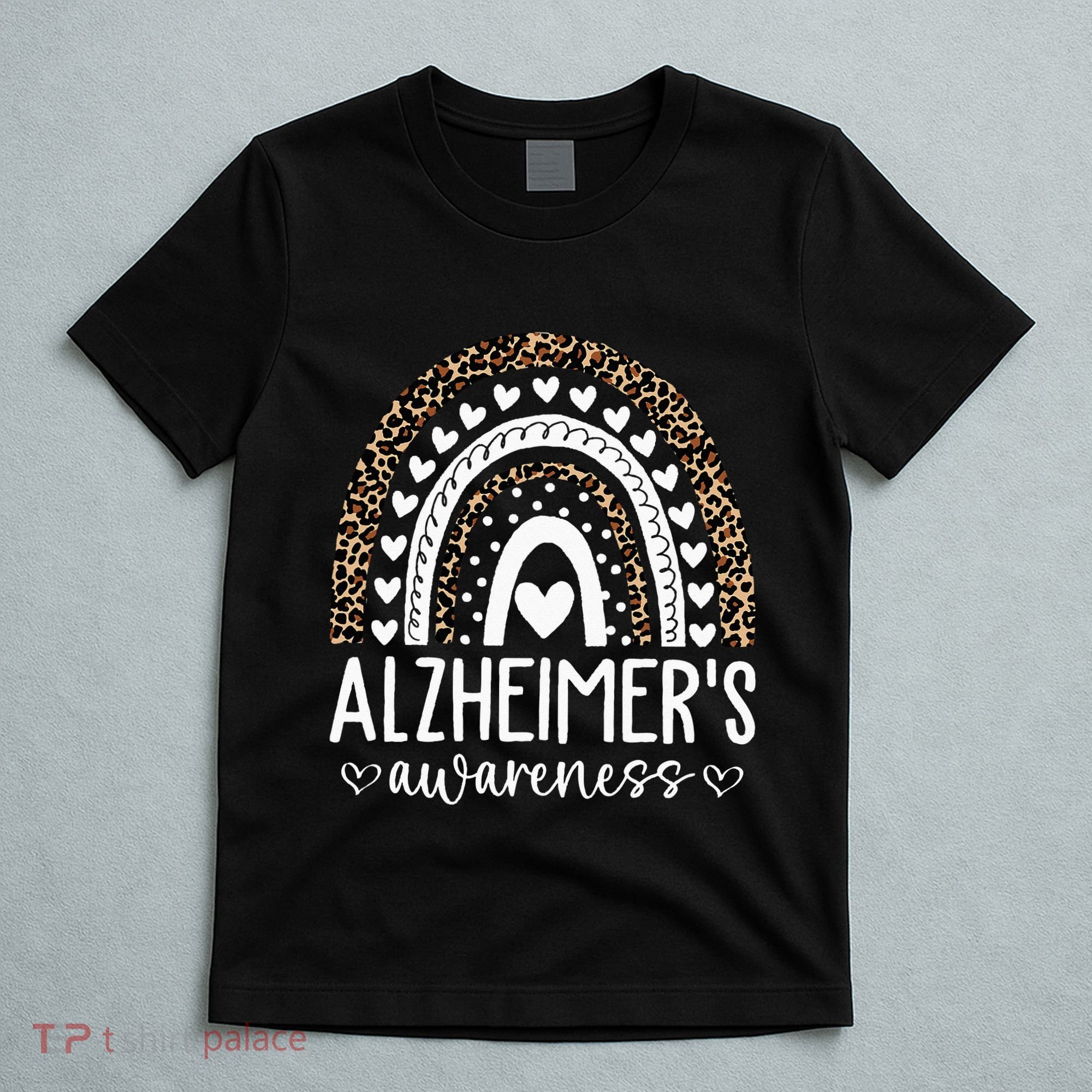 Wear Purple Alzheimers Awareness Leopard Rainbow T-Shirt