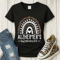 Wear Purple Alzheimers Awareness Leopard Rainbow Women's T-Shirt thumb 3