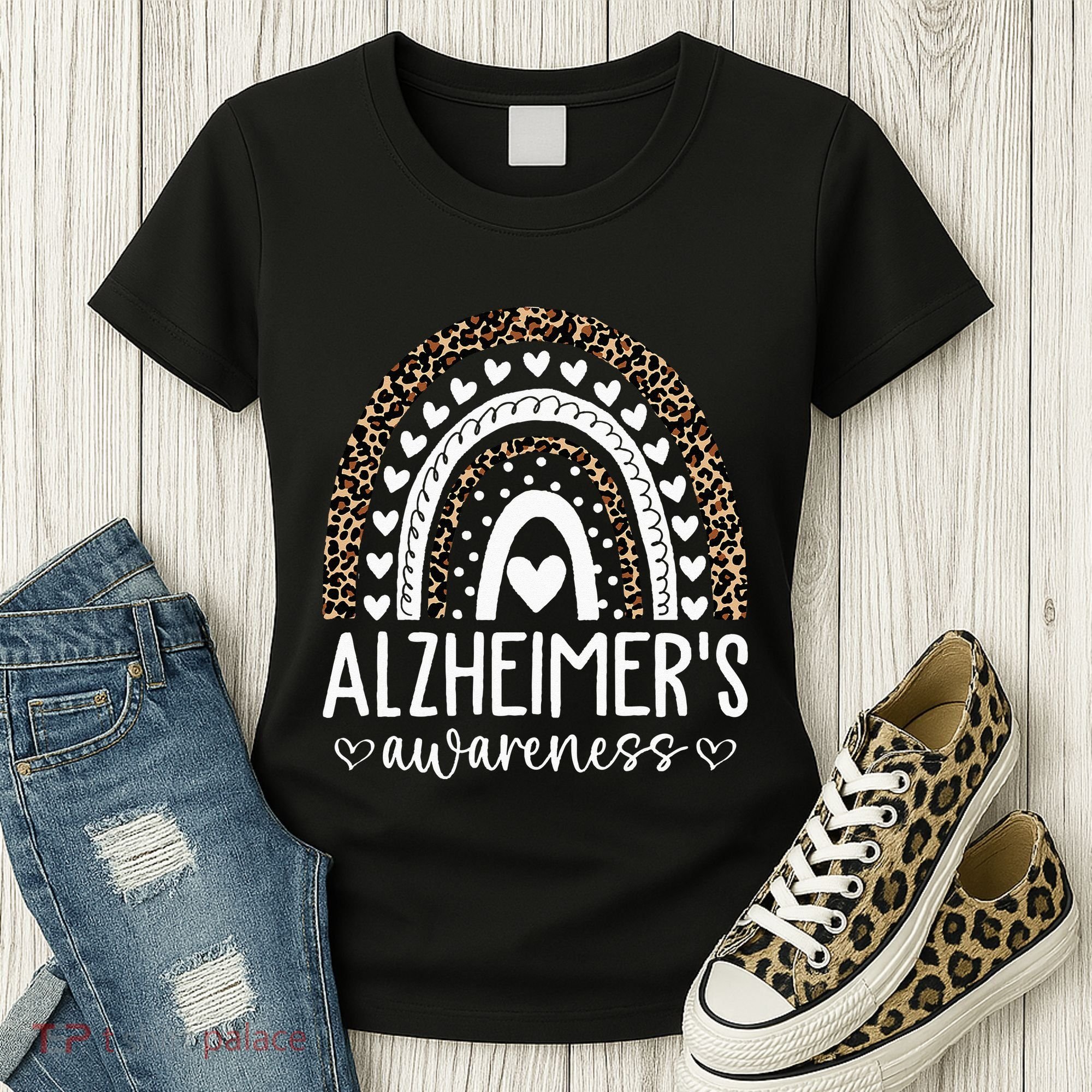 Wear Purple Alzheimers Awareness Leopard Rainbow Women's T-Shirt