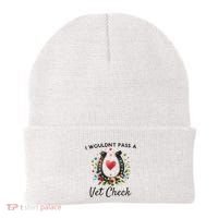 WouldnT Pass A Vet Check Equestrian Humor Beanie thumb 0