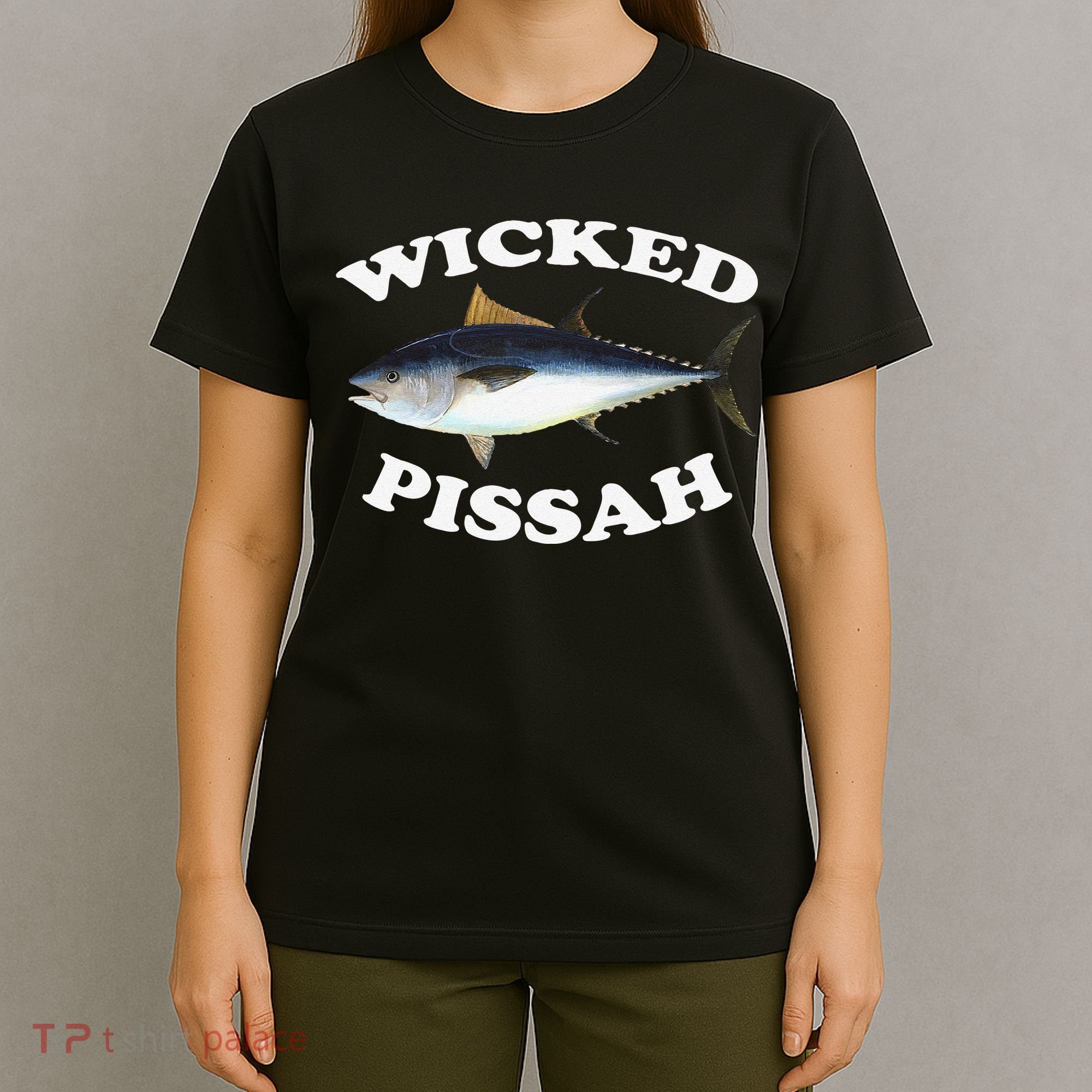 Wicked Pissah Bluefin Tuna Illustration Fishing Angler Gear T-Shirt