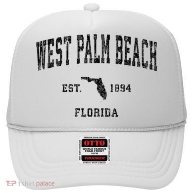 West Palm Beach Florida FL Vintage Sports Print Hat