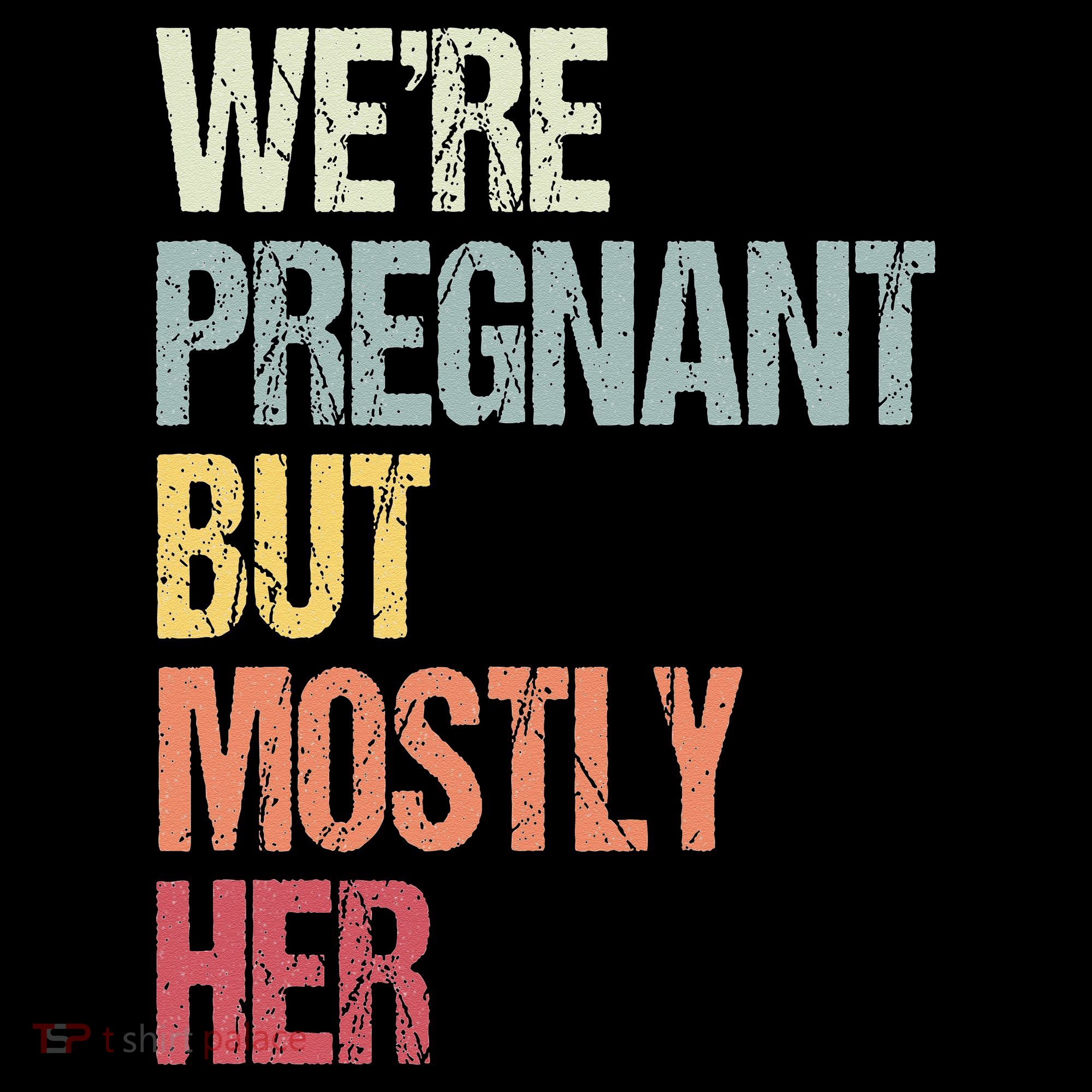 Were Pregnant But Mostly Her For An Expectant Father Gift T-Shirt