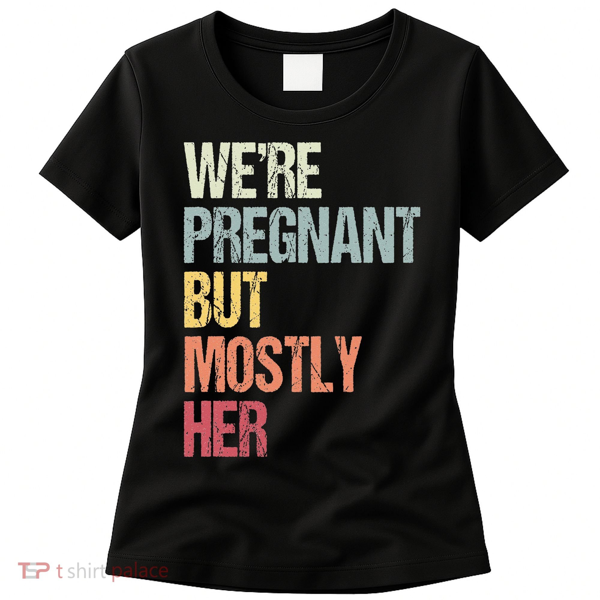 Were Pregnant But Mostly Her For An Expectant Father Gift Women's T-Shirt