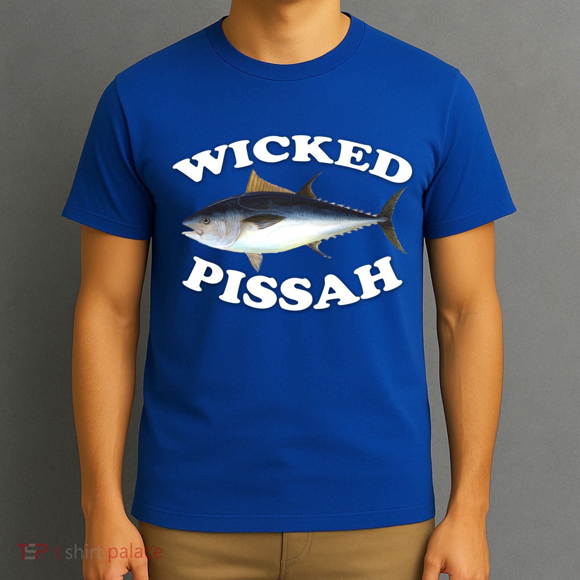 Wicked Pissah Bluefin Tuna Illustration Fishing Angler Gear Gift T-Shirt
