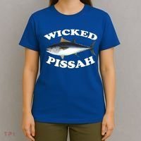 Wicked Pissah Bluefin Tuna Illustration Fishing Angler Gear Gift T-Shirt thumb 4