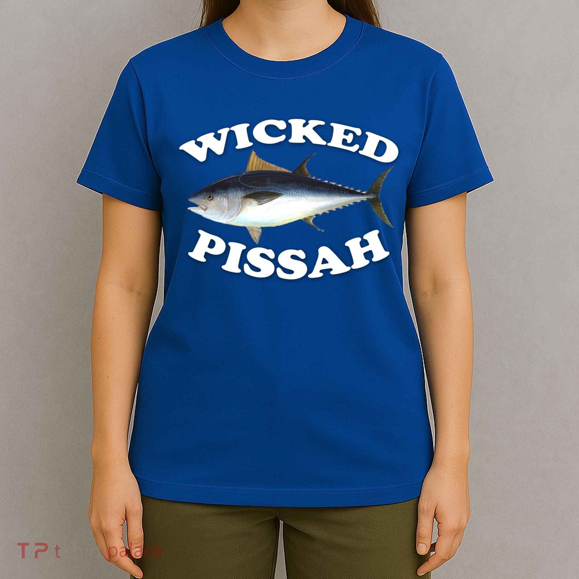 Wicked Pissah Bluefin Tuna Illustration Fishing Angler Gear Gift T-Shirt