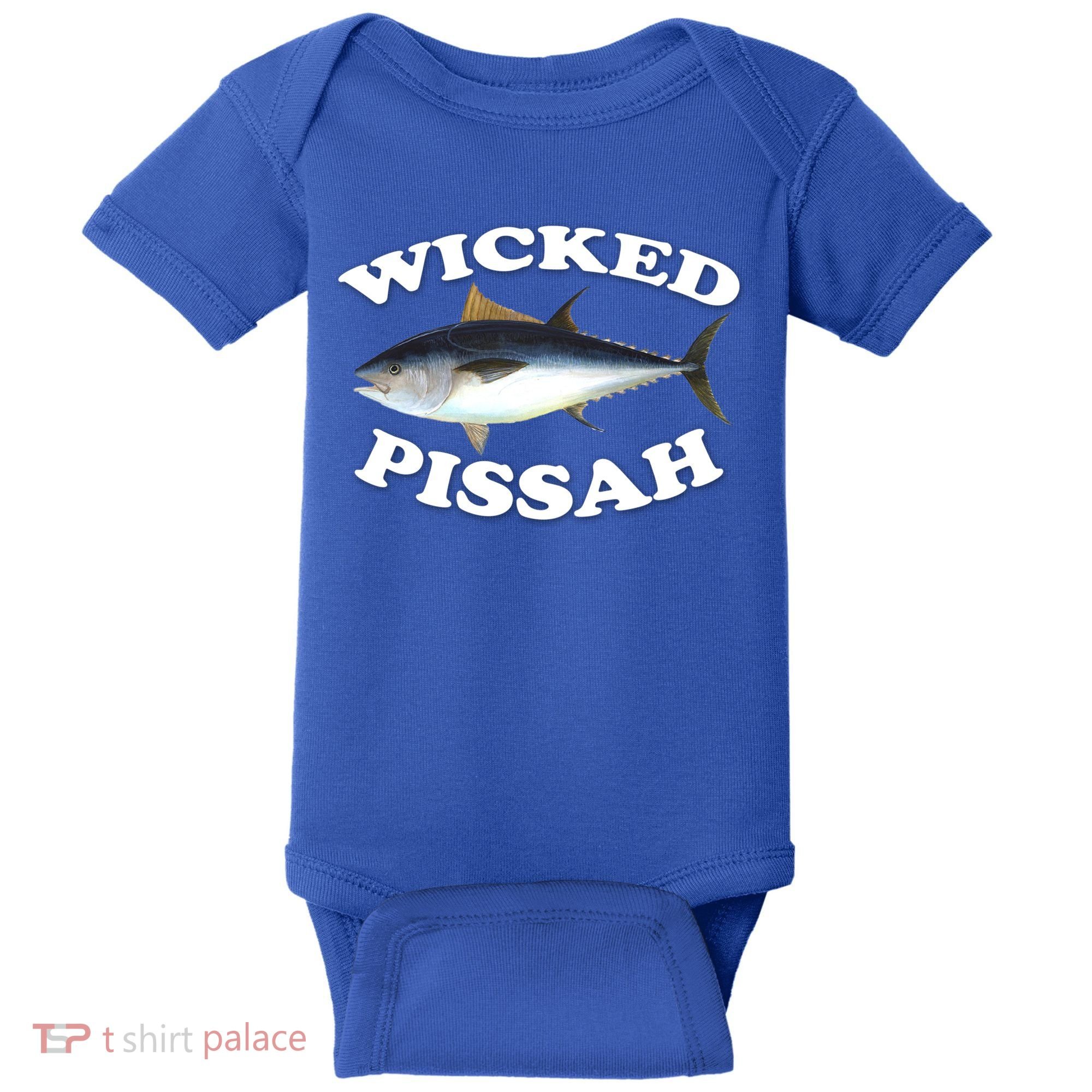 Wicked Pissah Bluefin Tuna Illustration Fishing Angler Gear Gift Baby Bodysuit