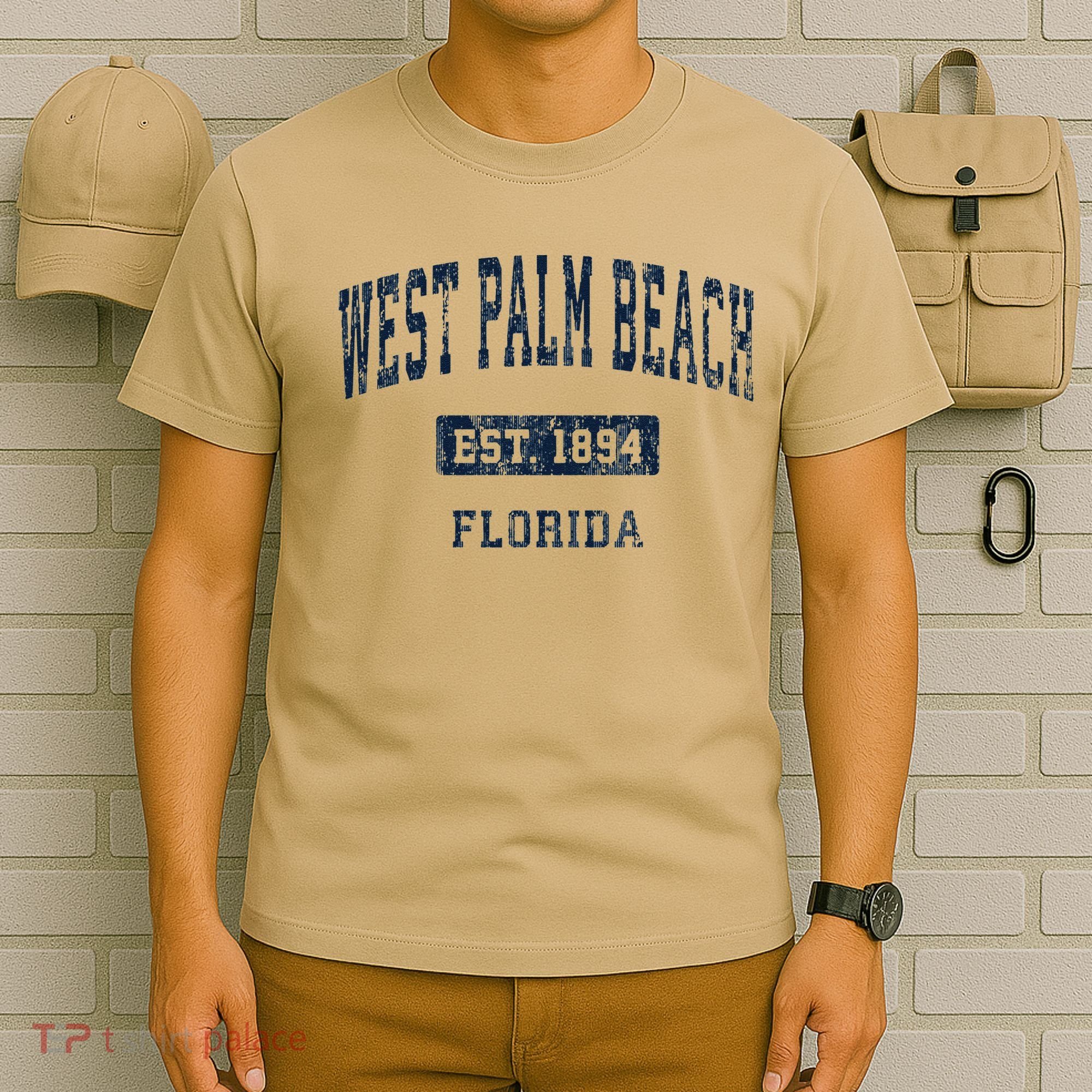 West Palm Beach Florida Fl Vintage Established D T-Shirt