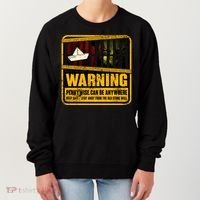 Warning Pennywise Can Be Anywhere Keep Safe Scary Horror Clown Halloween Women's Sweatshirt thumb 0