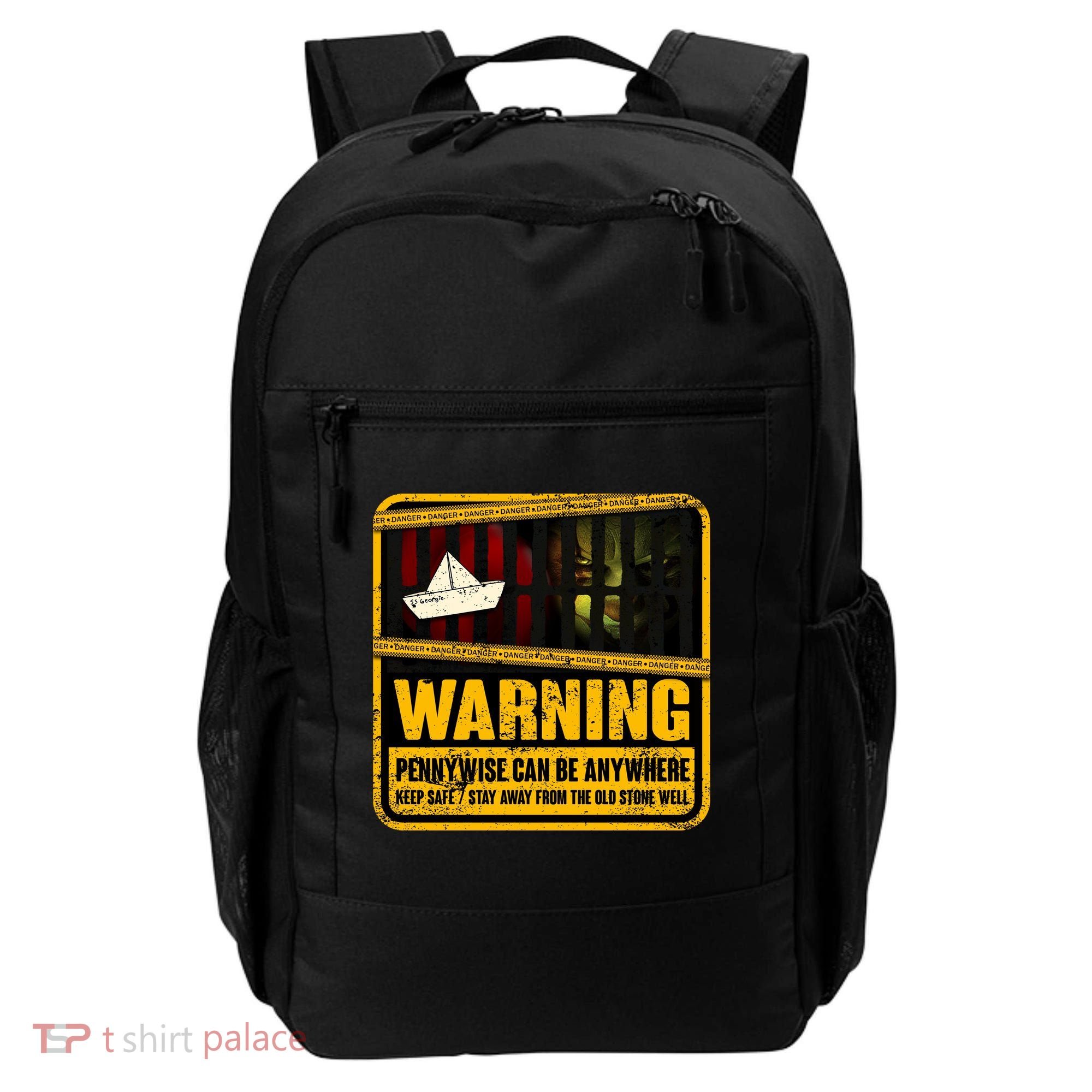 Warning Pennywise Can Be Anywhere Keep Safe Scary Horror Clown Halloween Backpack