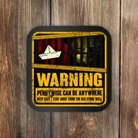 Warning Pennywise Can Be Anywhere Keep Safe Scary Horror Clown Halloween Coaster thumb 0