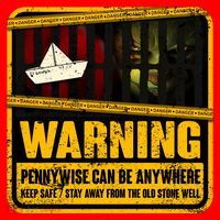 Warning Pennywise Can Be Anywhere Keep Safe Scary Horror Clown Halloween Santa Hat thumb 1