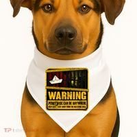 Warning Pennywise Can Be Anywhere Keep Safe Scary Horror Clown Halloween USA-Made Doggie Bandana thumb 1