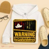 Warning Pennywise Can Be Anywhere Keep Safe Scary Horror Clown Halloween Hoodie thumb 4
