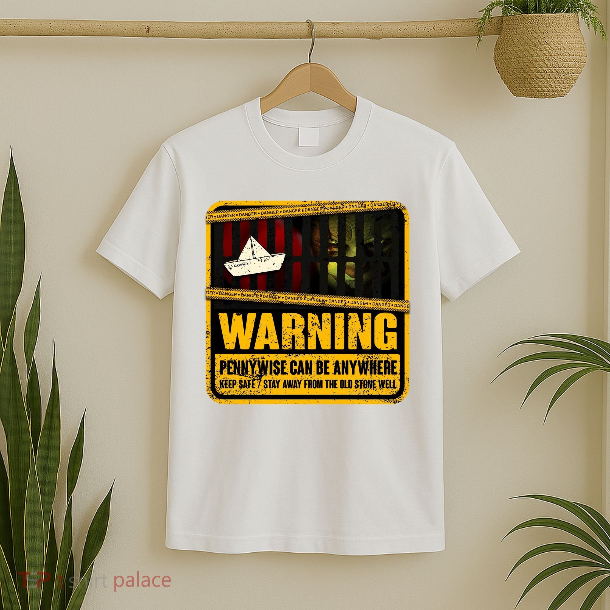 Warning Pennywise Can Be Anywhere Keep Safe Scary Horror Clown Halloween T-Shirt