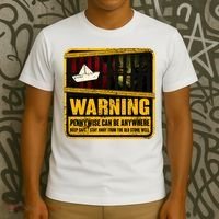 Warning Pennywise Can Be Anywhere Keep Safe Scary Horror Clown Halloween T-Shirt thumb 3