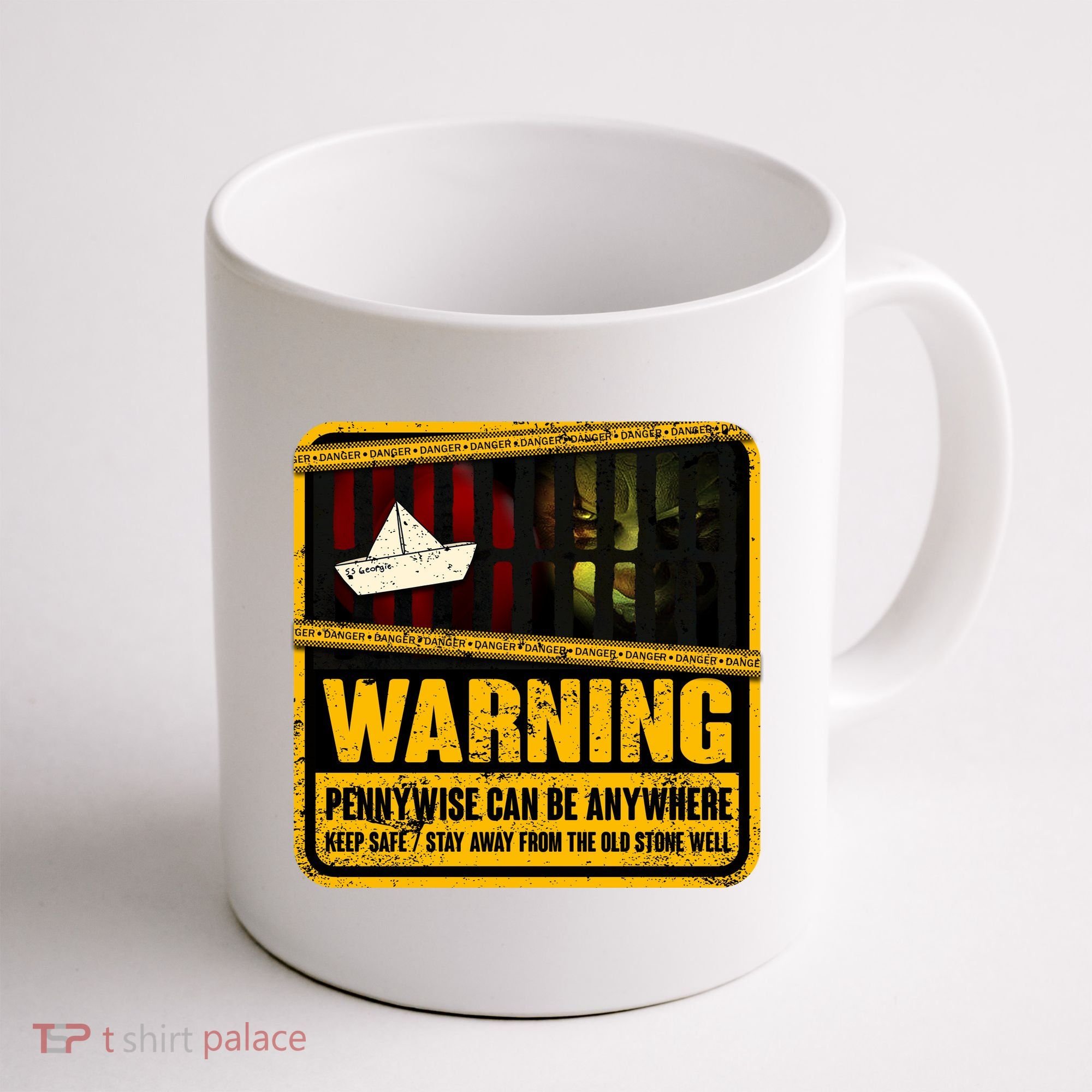 Warning Pennywise Can Be Anywhere Keep Safe Scary Horror Clown Halloween Coffee Mug