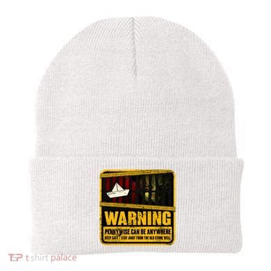 Warning Pennywise Can Be Anywhere Keep Safe Scary Horror Clown Halloween Beanie