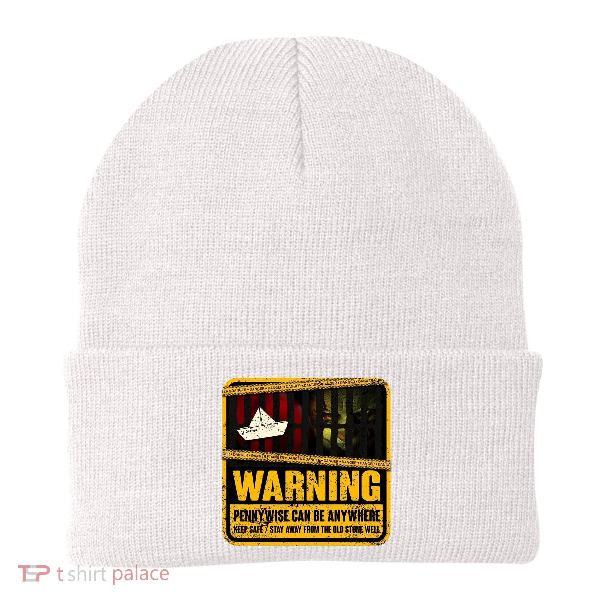 Warning Pennywise Can Be Anywhere Keep Safe Scary Horror Clown Halloween Beanie